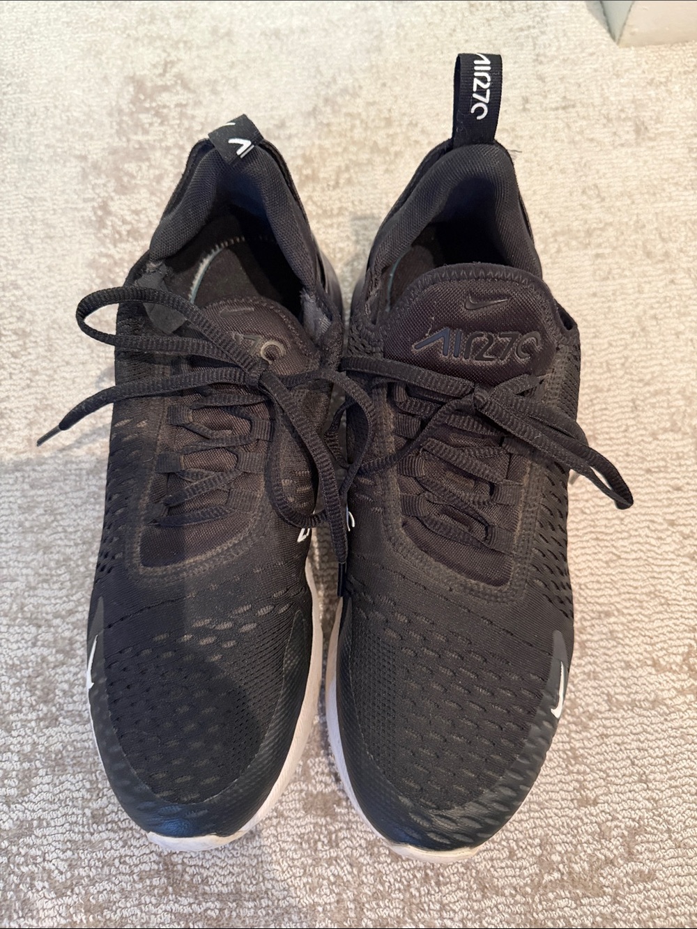 Nike Men's Air270 Black Athletic Sneakers with White Accents